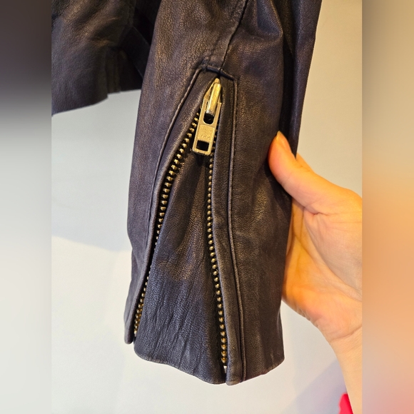 Iro Paris Blue Leather Moto Jacket Size Italian 40 - Picture 9 of 16